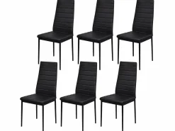 Best vidaxl Conjunto de mesa de comedor siete piezas Negro