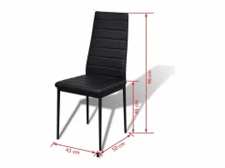 Best vidaxl Conjunto de mesa de comedor siete piezas Negro