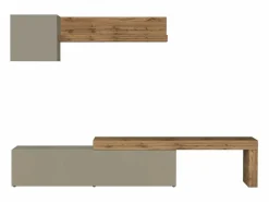 Conjunto de mueble de TV Chronos en mate y roble 190/350x40 cm