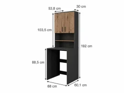 Vicco Conjunto de mueble para lavadora antracita/roble dorado 68x60.1x88.5 irma