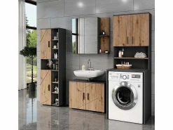 Vicco Conjunto de mueble para lavadora antracita/roble dorado 68x60.1x88.5 irma