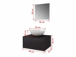 vidaxl Conjunto de mueble y lavabo 3 piezas