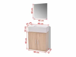 New Conjunto de mueble y lavabo 3 piezas Estantería Sobre Inodoro