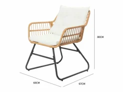 Outlet Concept-Usine Conjunto de muebles bajos de jardín de 4 plazas efecto caña GRENADE Marru00f3n