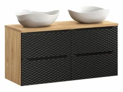 Petits-Meubles Conjunto de muebles con doble lavabo 120cm 4 cajones y columna Elora y madera Cloud