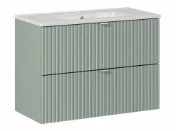Petits-Meubles Conjunto de muebles con lavabo individual encastrado 80cm 2 cajones y columna Jade y Madera