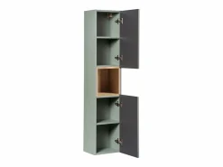 Petits-Meubles Conjunto de muebles con lavabo individual encastrado 80cm 2 cajones y columna Jade y Madera
