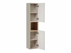 Petits-Meubles Conjunto de muebles con lavabo individual 100cm cesto ropa y columna Manoa Cachemira y madera