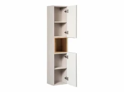 Best Conjunto de muebles con lavabo individual encastrado 80cm 2 cajones y columna Riva Cachemira y Madera Conjunto De Baño