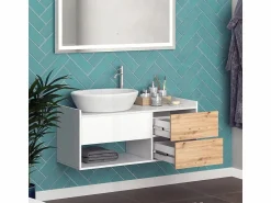 Outlet Vicco Conjunto de muebles de baño 105x43x45 alf Blanco