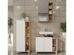 Vicco Conjunto de muebles de baño sonoma/blanco 80x35x65 karen