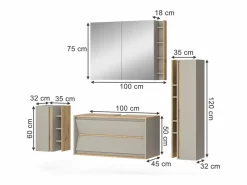 Sale Conjunto de muebles de baño cachemira 100x45x50 edelin Conjunto De Baño