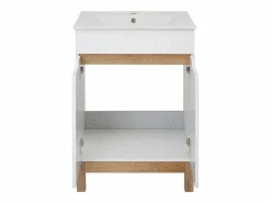 Online Conjunto de muebles de baño s de 60 cm. Armario con lavabo. Colgador para fregona. Armario con espejo Spek. Blanco