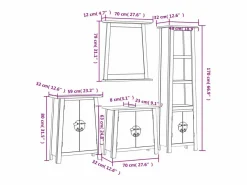 vidaxl Conjunto de muebles de baño 4 piezas madera maciza de pino