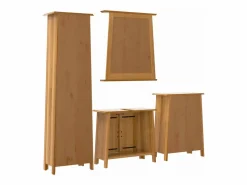 vidaxl Conjunto de muebles de baño 4 piezas madera maciza de pino