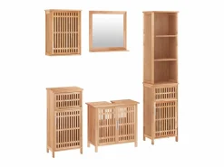 vidaxl Conjunto de muebles de baño 5 piezas madera maciza de nogal
