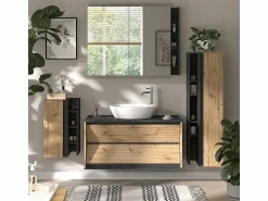Discount Vicco Conjunto de muebles de baño antracita/artisan 100x45x50 edelin Negro
