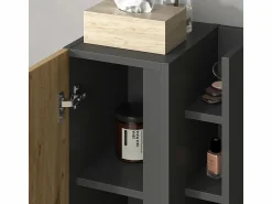 Discount Vicco Conjunto de muebles de baño antracita/artisan 100x45x50 edelin Negro