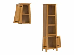 Clearance vidaxl Conjunto de muebles de baño 2 piezas madera maciza de pino Marru00f3n