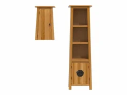 Clearance vidaxl Conjunto de muebles de baño 2 piezas madera maciza de pino Marru00f3n