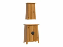 Online vidaxl Conjunto de muebles de baño 2 piezas madera maciza de pino Marru00f3n