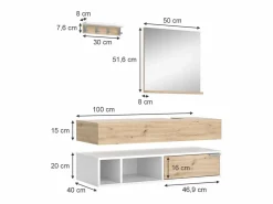 Discount Conjunto de muebles de baño 100x40x20 henri Conjunto De Baño