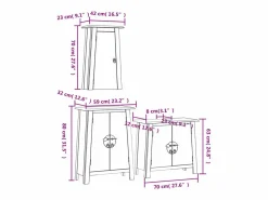 Outlet vidaxl Conjunto de muebles de baño 3 piezas madera maciza de pino Marru00f3n