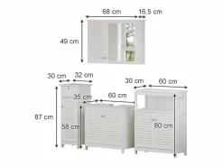 Vicco Conjunto de muebles de baño 60x35x58 riad