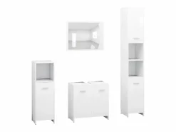 Best Conjunto de muebles de baño 4 pzas madera contrachapada Estantería Sobre Inodoro