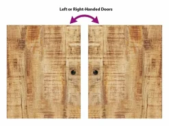 Clearance Conjunto de muebles de baño 5 piezas madera maciza de mango Estantería Sobre Inodoro