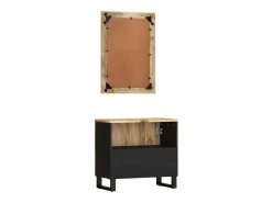 Hot vidaxl Conjunto de muebles de baño 2 piezas madera maciza de mango Marru00f3n