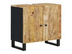 Hot vidaxl Conjunto de muebles de baño 2 piezas madera maciza de mango Marru00f3n