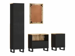 vidaxl Conjunto de muebles de baño 4 piezas madera maciza de mango