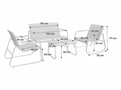 Clearance Sweeek Conjunto de muebles de jardín de acero, 4 plazas terracotta Rojo