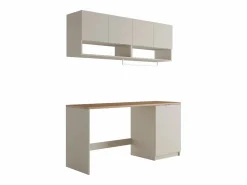 New Vente-unique Conjunto de muebles para lavadora, L182 cm, cashmere y natural claro, NATAJI Beige / Color natural claro