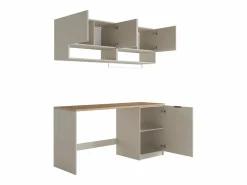 New Vente-unique Conjunto de muebles para lavadora, L182 cm, cashmere y natural claro, NATAJI Beige / Color natural claro