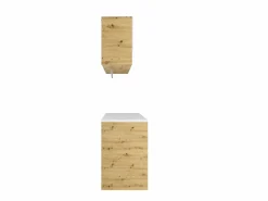 Sale Vente-unique Conjunto de muebles para lavadora, L182 cm, blanco y natural claro, NATAJI Color natural claro / Blanco
