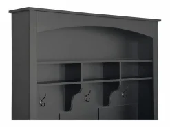 Best Conjunto de perchero con banco y estante, 3 ganchos para colgar, estantes abiertos, tablero de partículas, (Alto 190 x Ancho 120 x Fondo 40 cm) Negro