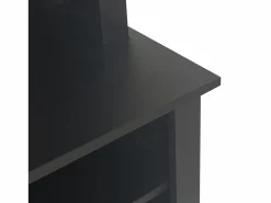 Best Conjunto de perchero con banco y estante, 3 ganchos para colgar, estantes abiertos, tablero de partículas, (Alto 190 x Ancho 120 x Fondo 40 cm) Negro