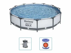 Conjunto de piscina Steel Pro MAX 366x76 cm ES930409 Gris