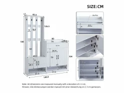 Merax Conjunto de recibidor - 140,6 x 32 x 180 cm - Armario de recibidor + zapatero - Aglomerado -