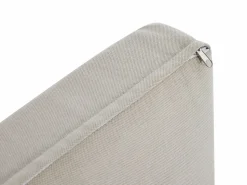 Sale Conjunto de salón de jardín en aluminio y cuerda: sofá de 3 plazas, 2 sillones y una mesa de centro - Blanco con cojines beige - LUREYA de Salones De Jardín