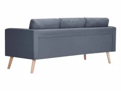 Conjunto de sofá de 2 y 3 plazas en tela oscuro Gris