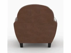 Discount Rendez-Vous Déco Conjunto de sofá y sillón marrón oscuro de 3 plazas - Club - Club Marru00f3n