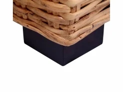Clicnbuy Conjunto de sofás 15 piezas ratán natural Blanco