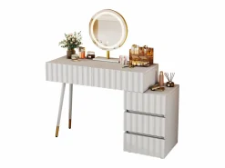 Conjunto de tocador - 135 x 40 x 127 cm - Con espejo LED + 5 cajones - Para dormitorio - MDF - (sin taburete) Tocador