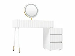 Conjunto de tocador - 135 x 40 x 127 cm - Con espejo LED + 5 cajones - Para dormitorio - MDF - (sin taburete) Tocador