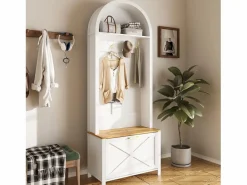 Best Conjunto de vestidor de entrada 75x35x195 cm - con mueble para zapatos y ganchos - con estantes - Armario De Entrada