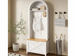 Best Conjunto de vestidor de entrada 75x35x195 cm - con mueble para zapatos y ganchos - con estantes - Armario De Entrada