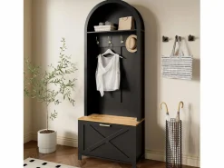 Clearance Conjunto de vestidor de entrada 75x35x195 cm - con mueble para zapatos y ganchos - con estantes - Armario De Entrada